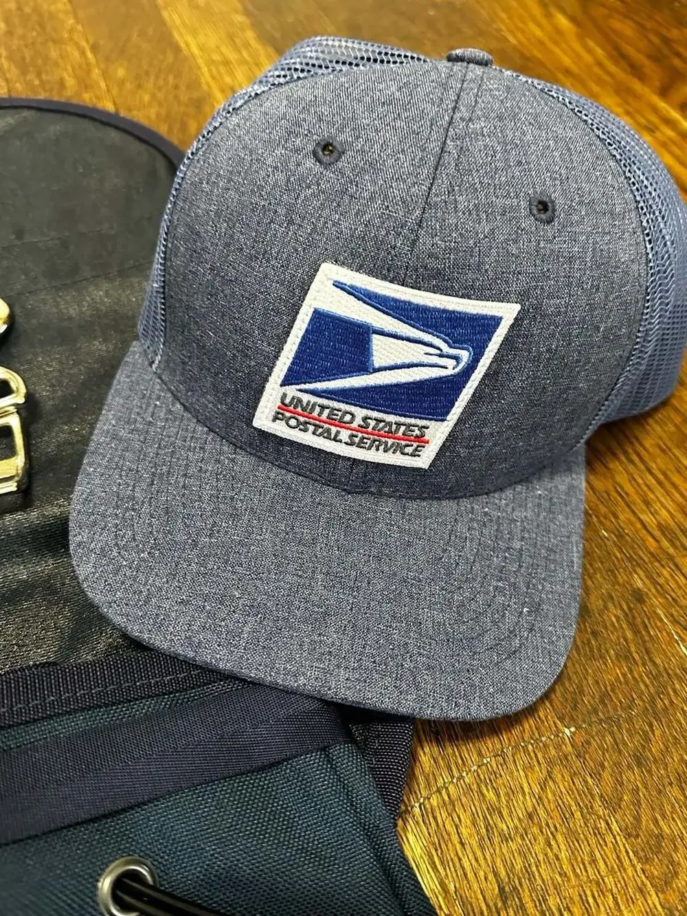 USPS United States Postal Service Letter Carrier Satchel Bag Leather Belt & Hat